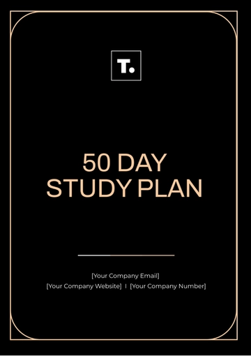 Free 50 Day Study Plan Template to Edit Online