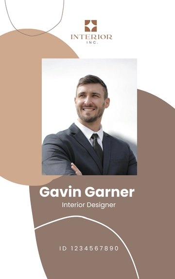 Free Interior Design Company ID Card Template to Edit Online