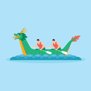 Free Dragon Boat Festival Race Clipart Template to Edit Online