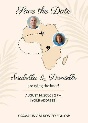 Free Destination Wedding Save the Date Card Template to Edit Online
