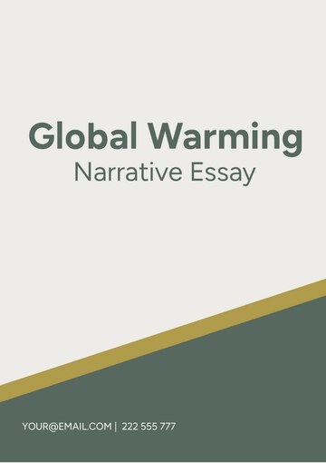 Free Global Warming Narrative Essay to Edit Online