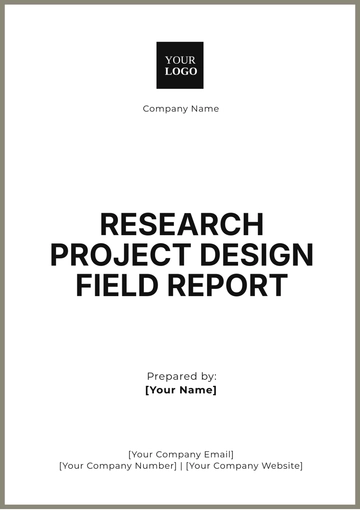 Free Research Project Design Field Report Template to Edit Online