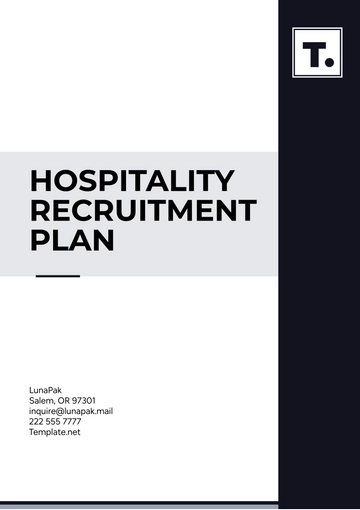 Free Hospitality Recruitment Plan Template to Edit Online