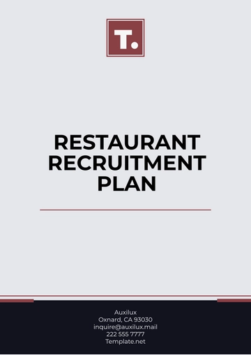 Free Restaurant Recruitment Plan Template to Edit Online