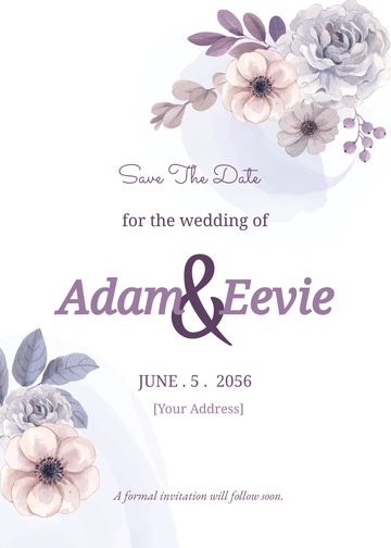 Free Lavender Blush Save the Date Card Template to Edit Online