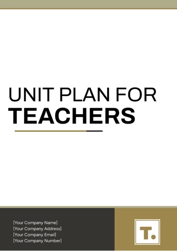 Free Unit Plan for Teachers Template to Edit Online