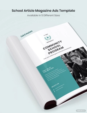 School Article Magazine Ads Template