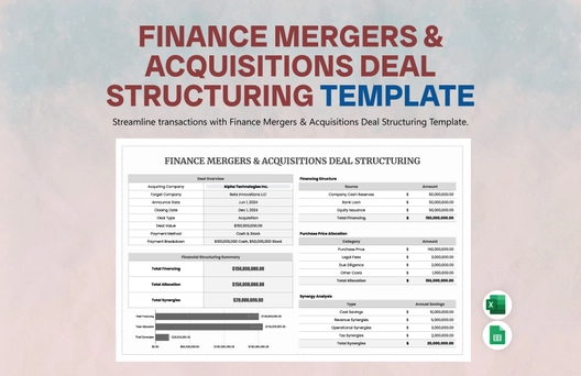 Finance Mergers & Acquisitions Deal Structuring Template