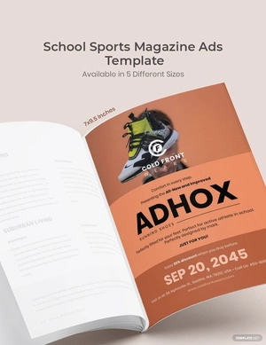 School Sports Magazine Ads Template