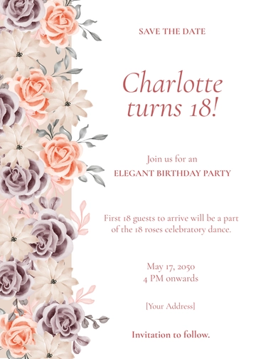 Free Rosey Save the Date Card Template to Edit Online