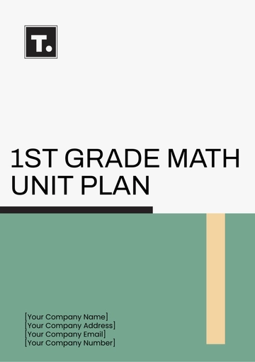 Free 1st Grade Math Unit Plan Template to Edit Online