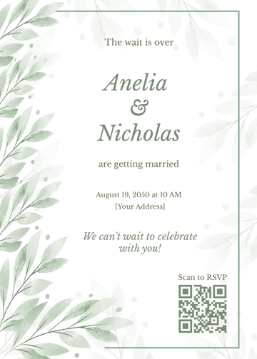 Free QR Code Save the Date Invitation Template to Edit Online
