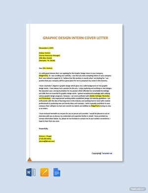 Graphic Design Intern Cover Letter