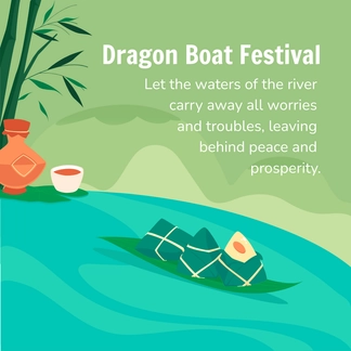Free Dragon Boat Festival Facebook Post Template to Edit Online