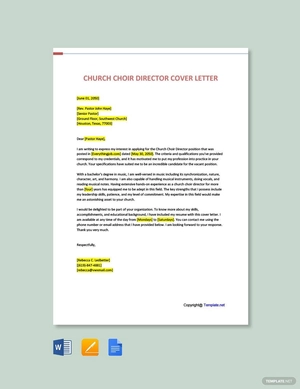 Church Choir Director Cover Letter