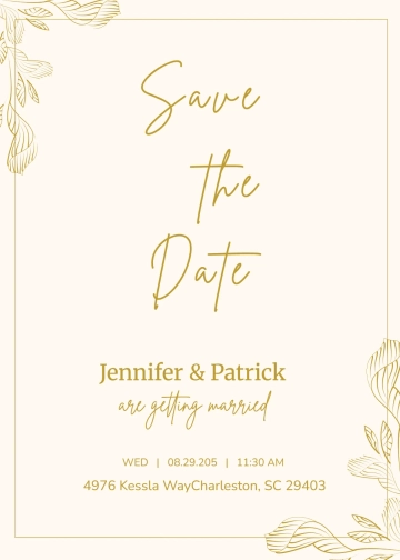 Free Foil Save the Date Vellum Cards Template to Edit Online