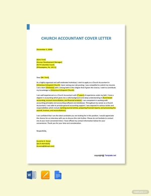 Church Accountant Cover Letter Church Accountant Cover Letter