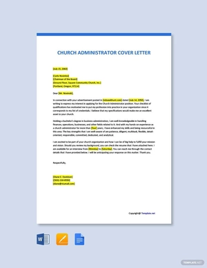 Church Administrator Cover Letter