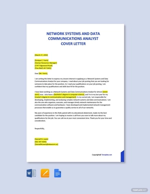 Network Systems and Data Communications Analyst Cover Letter