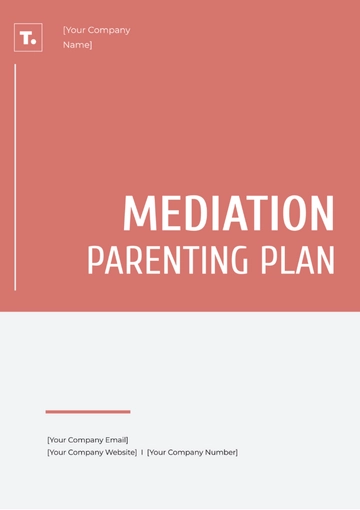 Free Mediation Parenting Plan Template to Edit Online