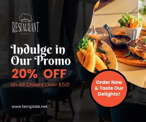 Free Restaurant Web Banner Ads Template to Edit Online