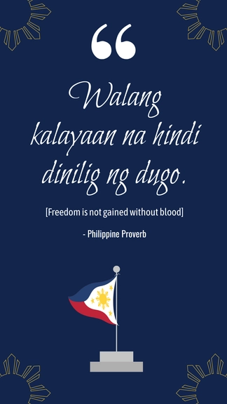 Free Philippines Independence Day Tagalog Quote Template to Edit Online