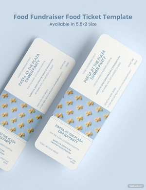 Food Fundraiser Food Ticket Template