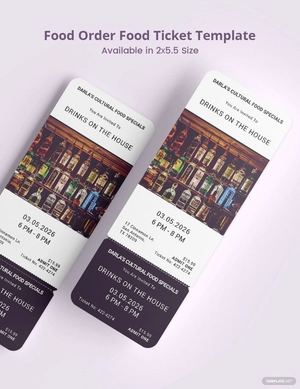 Food Order Food Ticket Template