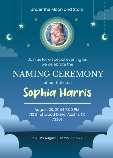 Free Moon Naming Ceremony Invitation Template to Edit Online