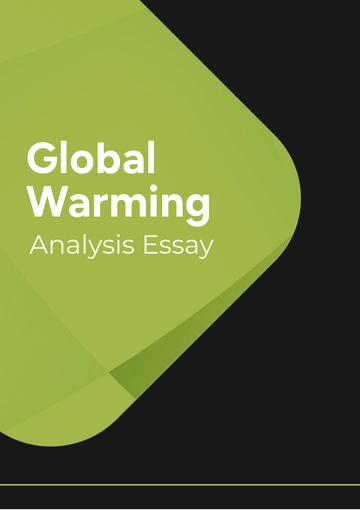 Free Global Warming Analysis Essay to Edit Online