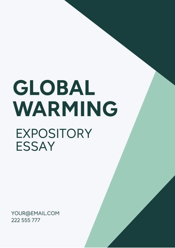 Free Global Warming Expository Essay to Edit Online