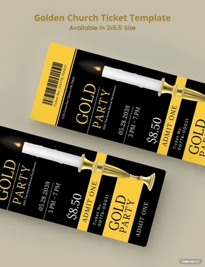 Golden Church Ticket Template