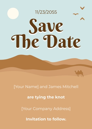 Free Desert Daydream Save the Date Card to Edit Online