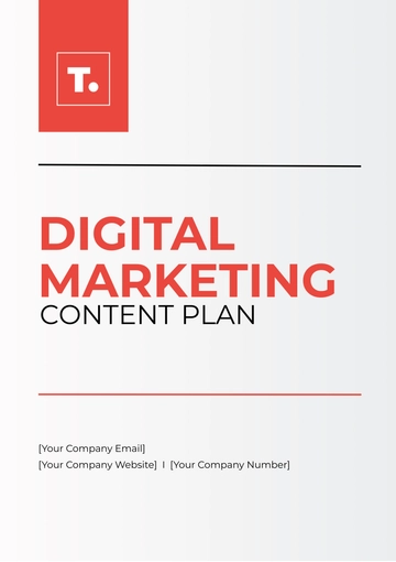 Free Digital Marketing Content Plan Template to Edit Online