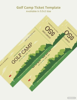 Golf Camp Ticket Template