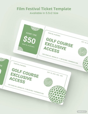 Golf Raffle Ticket Template