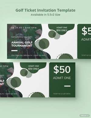 Golf Ticket Invitation Template