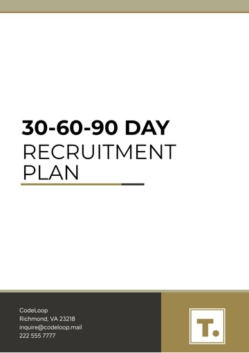 Free 30-60-90 Day Outline Recruitment Plan Template to Edit Online