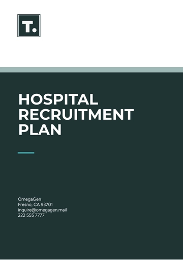 Free Hospital Recruitment Plan Template to Edit Online