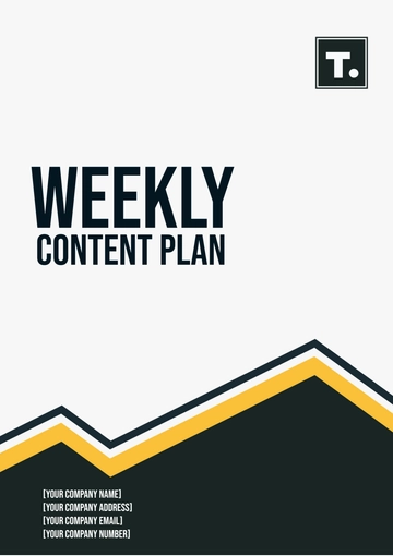 Free Weekly Content Plan Template to Edit Online
