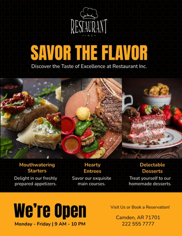 Free Restaurant Advertising Flyer Template to Edit Online