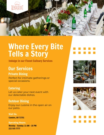 Free Restaurant Service Flyer Template to Edit Online