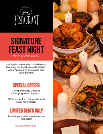 Free Restaurant Announcement Flyer Template to Edit Online