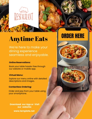 Free Restaurant Digital Flyer Template to Edit Online