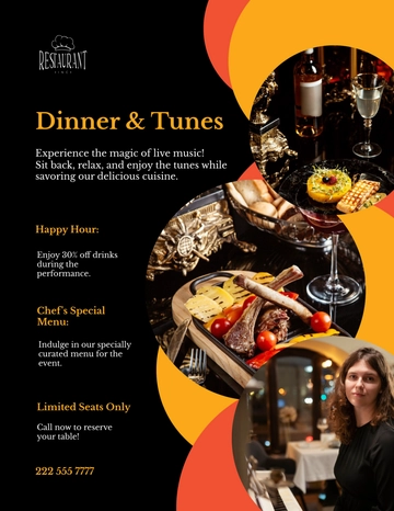 Free Restaurant Live Music Flyer Template to Edit Online