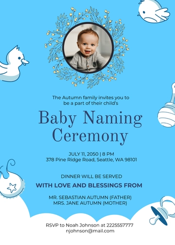 Free Naming Ceremony Invitation Template to Edit Online