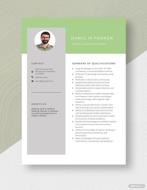 Medical Meeting Planner Resume