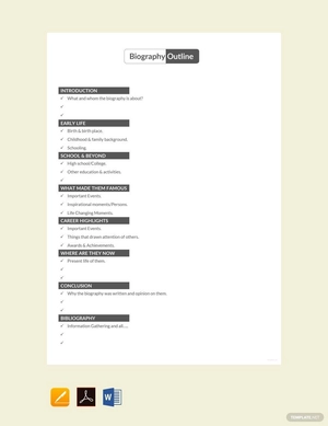 Basic Biography Outline Template Basic Biography Outline Template