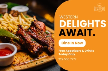 Free Restaurant Marketing Banner Template to Edit Online
