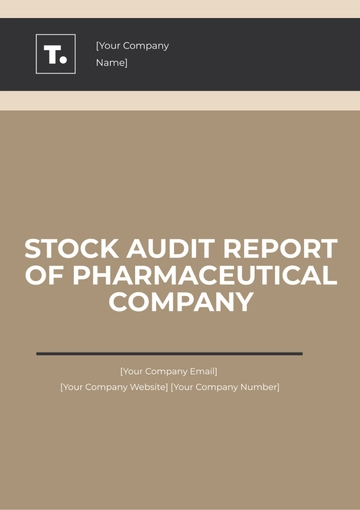 Free Stock Audit Report of Pharmaceutical Company Template to Edit Online